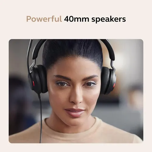 Auriculares Jabra Evolve2 40 Se Con Cable, Cancelación De Ru Preto