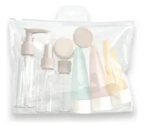 Comprar Kit Envases Para Viaje 8 Frascos Estuche Transparente