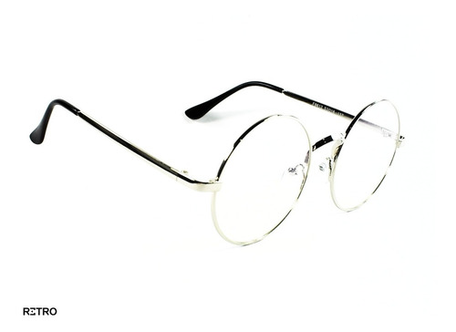 Imagen 4 de 7 de Montura Óptica Retro® John Lennon Silver Pc Descanso Ar Blue