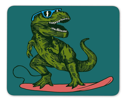 Abin Dinosaur Surfer Con Gafas De Sol, Mouse Pad 