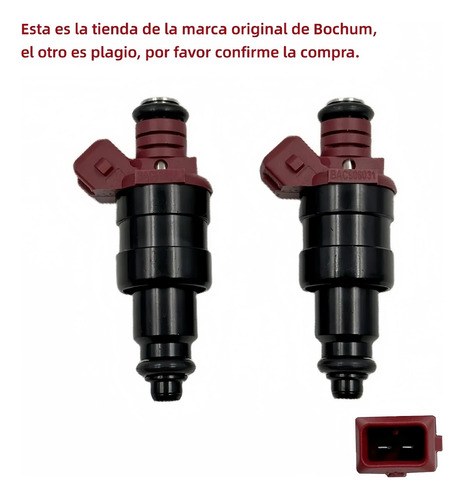 2x Inyector Gasolina Derby Jetta 1.8l Rojo Bac906031 Nuevo