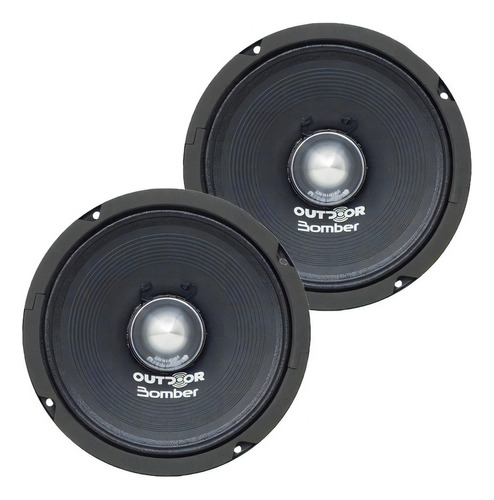 Par Alto Falante Woofer Bomber Outdoor 6 Polegadas 4ohms Cor Preto