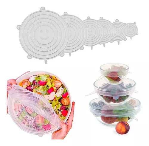 Tapas Silicona Multiuso Set X6 Reutilizables Ajustable Cocin