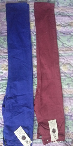Par De Pantalon Skinny P/hombre Color Azul Y Rojo,  Solo 399
