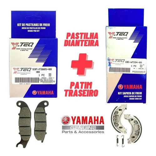 Kit Pastilha Patim Lona Sapata Freio Ybr125 2000 À 2008