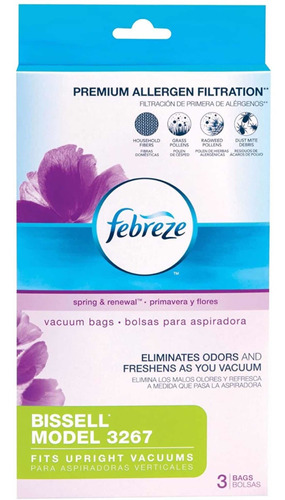 Bolsa De Remplazo Aspiradora Febreze Bissell Bag 3267 3-pack