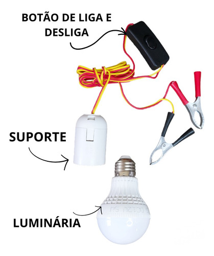 Lâmpada Emergência Led Pendente Automotivo 12v 5w Cor Branco Branco