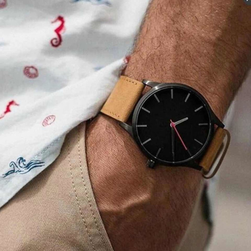 Reloj De Cuero Marrón Minimalista Clasico