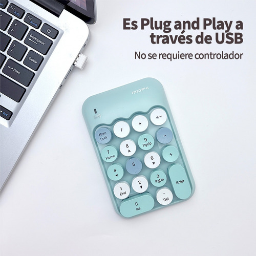 Teclado Numérico Inalámbrico Mofii X90 En Azul