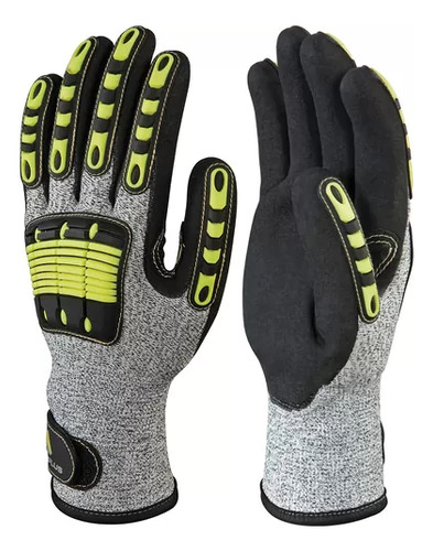 Guante Anti Impacto Anticorte Abrasión Seguridad Deltaplus Amarillo-gris.negro