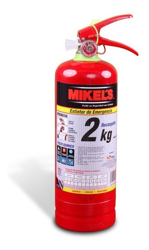 Extintor De Emergencia 2kg Recargable Mikels Ee-2
