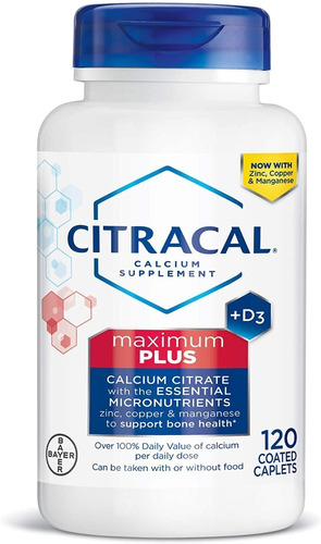 Citracal Maximum Plus Calcio D3 Zinc Salud Huesos 120 Cap