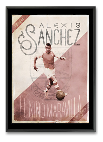 Cuadro Decorativo Póster Alexis Sánchez Estilo Vintage 