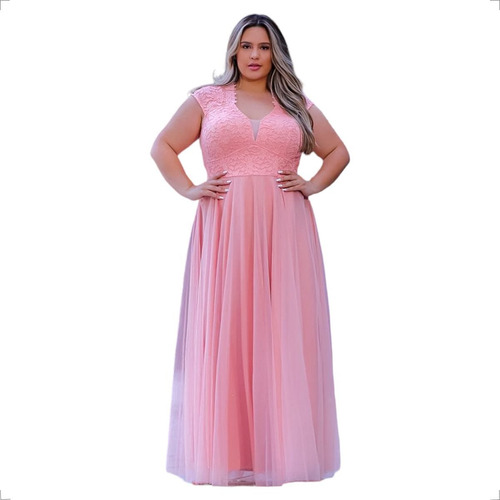 Vestido Festa Marsala Plus Size Madrinha Luxo Brilho