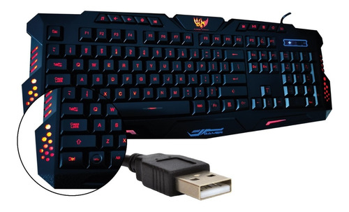 Teclado Gamer Pc Usb Retroiluminado Tricolor M200