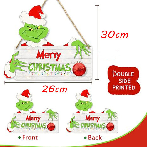 ¡ Letrero Colgante De Madera Grinch En Navidad
