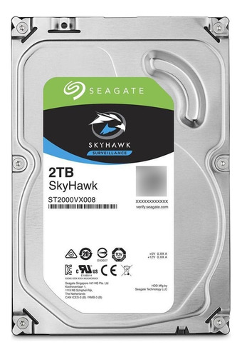 Disco duro interno Seagate ST2000vx008 Skyhawk Sata Iii 3.5 de 2 TB