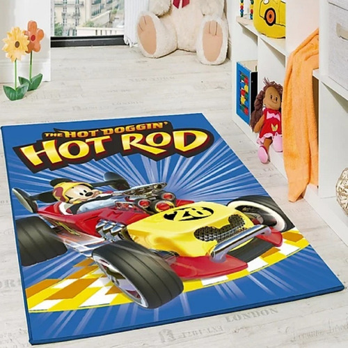 Imagen 1 de 7 de Carpeta Alfombra Mickey Carrera Disney Infantil 0.67 X 1.20
