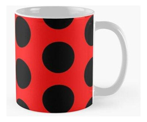 Taza Puntos Negros En Superficie Roja Calidad Premium