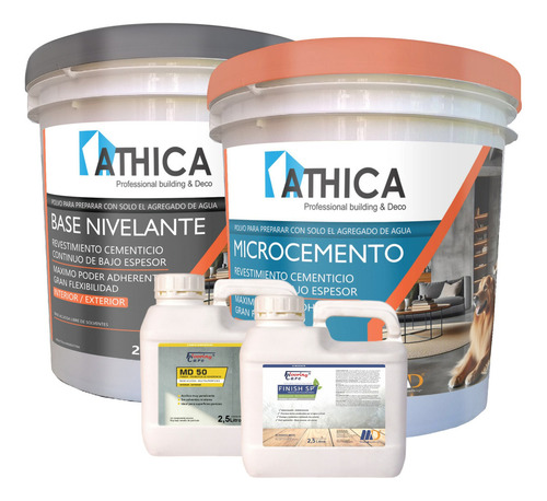 Athica Microcemento Kit Completo 25m2 microdesign 60kg