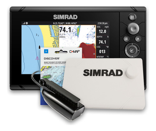 Gps Sonar Simrad Cruise 7 C/ Capa Moldura Transdutor E Carta