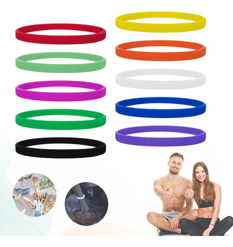 10x S De Goma Suave Deportiva Brazalete Elástico Al