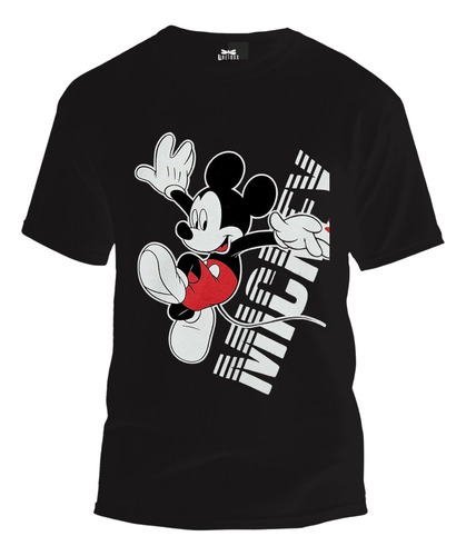 Playera Negra Infantil Mickey Mouse Disney Cuello Redondo