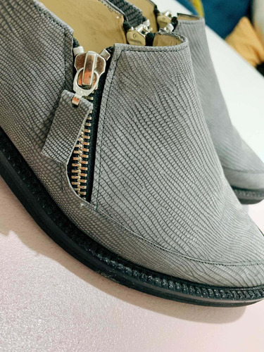 Zapato Botineta Cuero Tramado