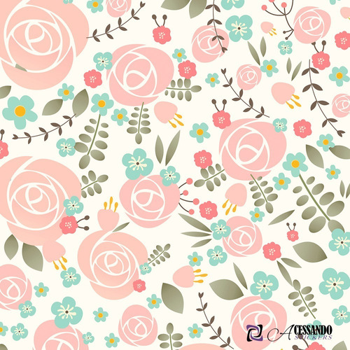 Papel De Parede Vinílico Premium Lavável Florido Floral 242