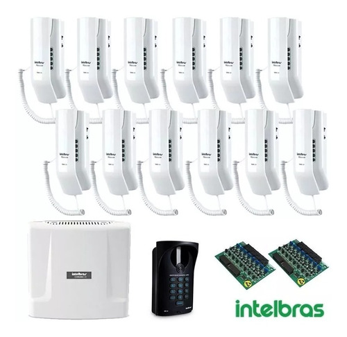 Kit Interfone Comunic 12 Pontos C/ Porteiro Intelbras