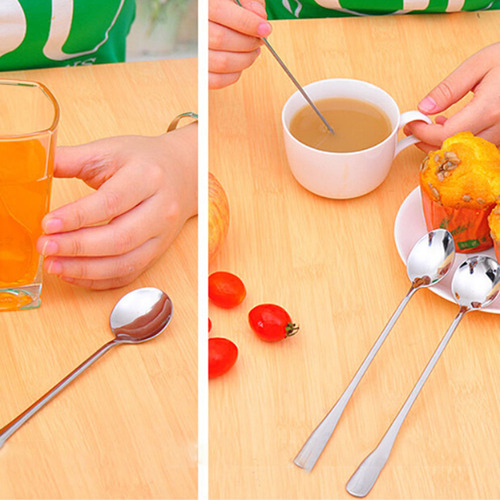 Cuchara De Té Helado Con Mango Largo, 8 Unidades