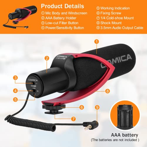 Micrófono De Cámara Comica Cvm-v30 Pro Para Dslr Canon,