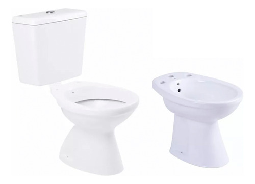 Combo Inodoro Corto Mochila A Codo Bidet Baño Roca Capea