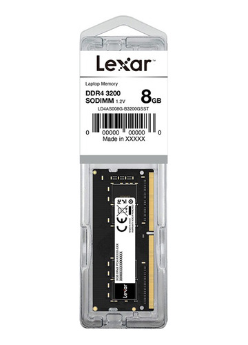 Imagen 2 de 3 de Memoria Ram Sodimm 8gb Ddr4 3200 Mhz Value Lexar