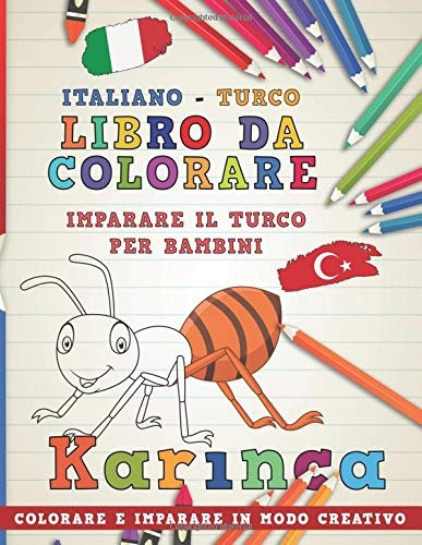 Libro Da Colorare Italiano  Turco Imparare Il Turco Per Bamb