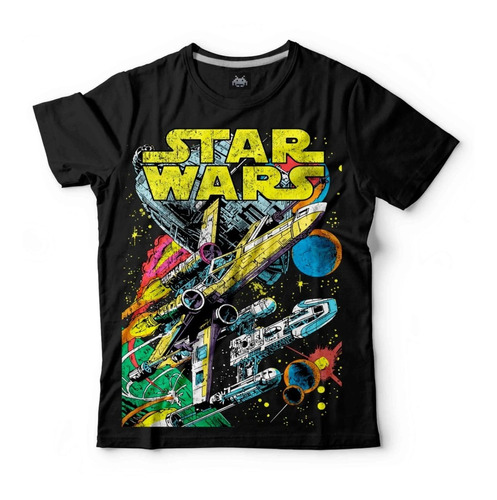 Remera Star Wars X-wing Ala-x Fotoluminiscente Niño Niña