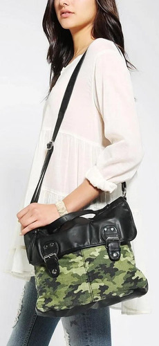 Bolso Morral Lona Y Cuero Unisex Urban Outfitters Imp. Usa