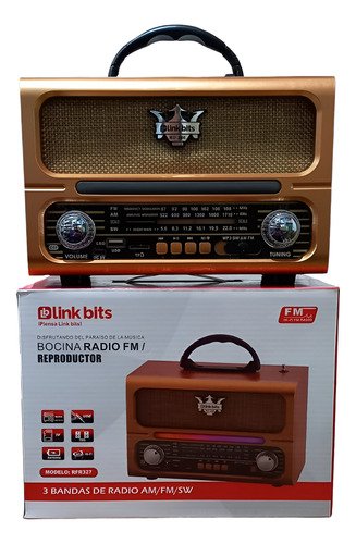 Bocina Retro Con Radio Am/fm Bluetooth Link Bits, Rd-246