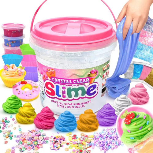 Kit De Slime Transparente De 60 Onzas Lquidas Para Nias: Cub