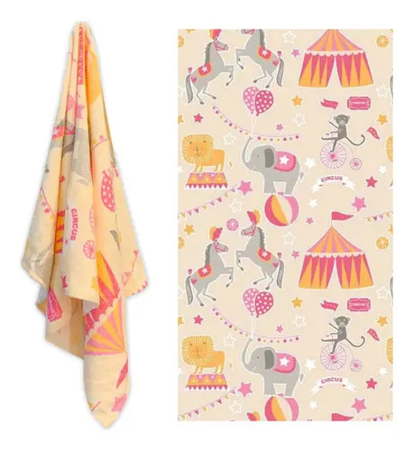 Toalha Banho Infantil Estampada Felpuda Lepper