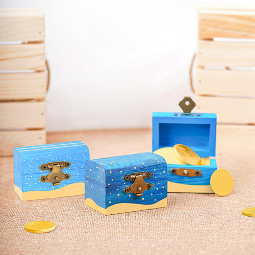 Nuevo Caja De Madera Shore Pequeña Con Tapa Abatible (pack