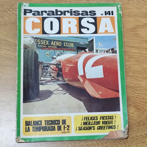 Revista Parabrisas Corsa N°141 Diciembre Enero 1969 Ed. Abri