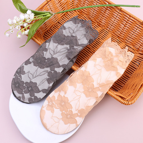 8 Pares De Medias De Encaje Con Flores, Medias De Malla