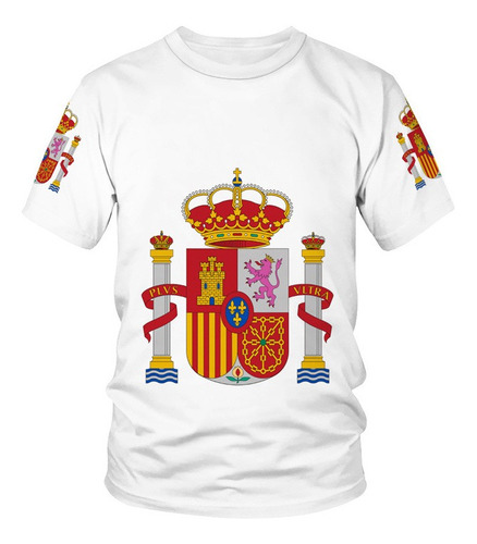 Camiseta Con Bandera De España, Rusia Y Brasil