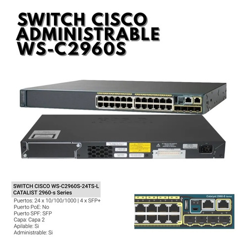 Switch Cisco Catalyst 2960s 24 Puertos