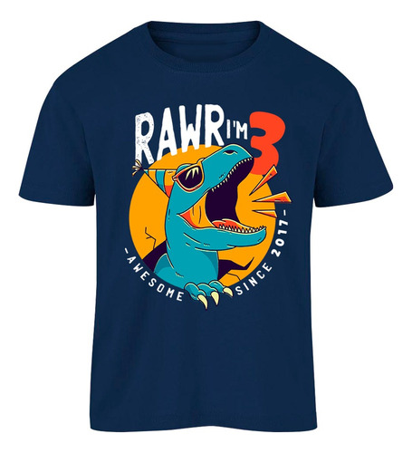 Playera Personalizable De Niño - Cumpleaños - Dinosaurio 