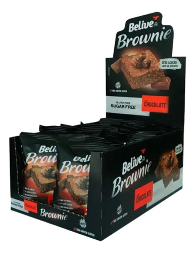 Belive Brownie Chocolate Zero 40g Display Com 10 Unidades