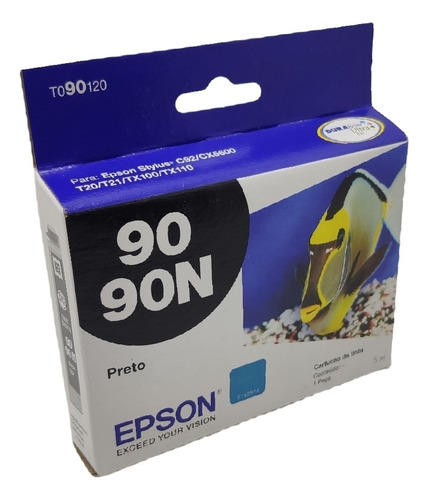 Cartucho De Tinta Epson T090120 Cor Preto Do 5 Ml