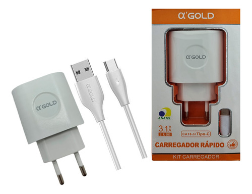 Carregador De Celular Super Rapido 2 Usb-c Para LG