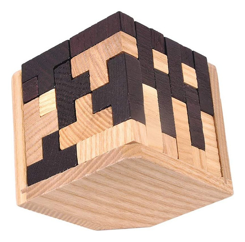 Kingou Wooden Brain Puzzle Cube 3d Brain Teaser Puzzles 54 P
